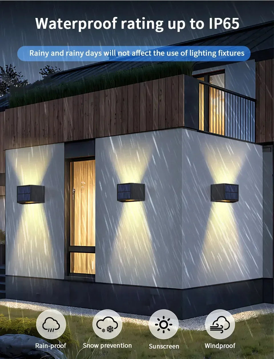 Outdoor Solar Fence Light LED Wall Lamp Waterproof Dusk to Dawn Deck Lights Outdoor Lighting For Garden Balcony Staircase Patio