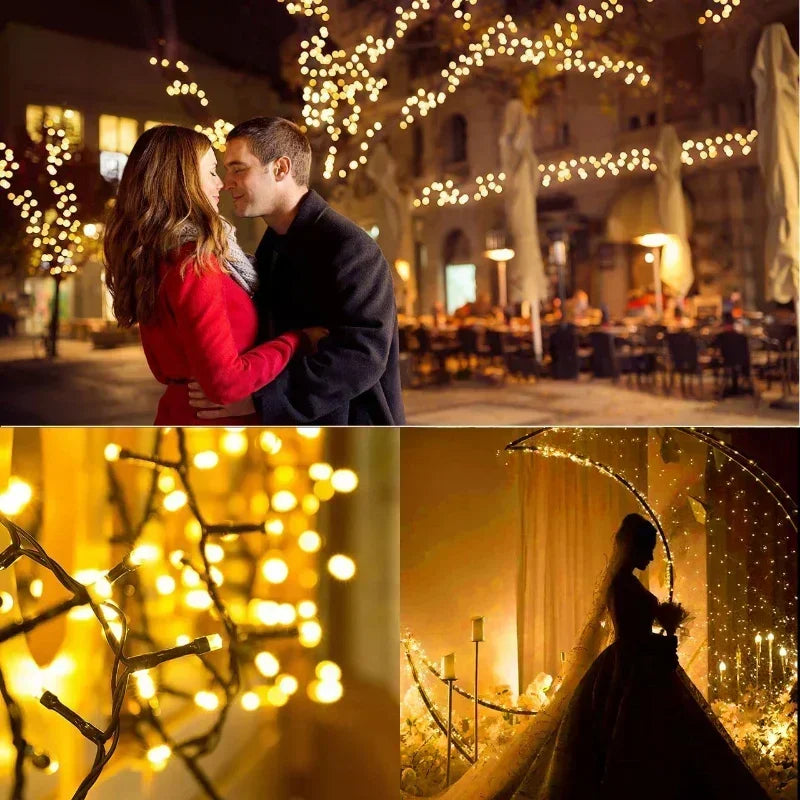 Led Solar String Lights Outdoor Solar Christmas Lights 8 Modes Twinkle Fairy Lights for Xmas Tree Garden Wedding Decoration