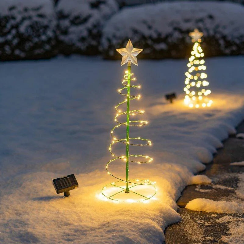 1 Pcs Outdoor Waterproof Solar Led Christmas Tree Decoration Solar Powered String Lights New Year Ornament Garden Decoration