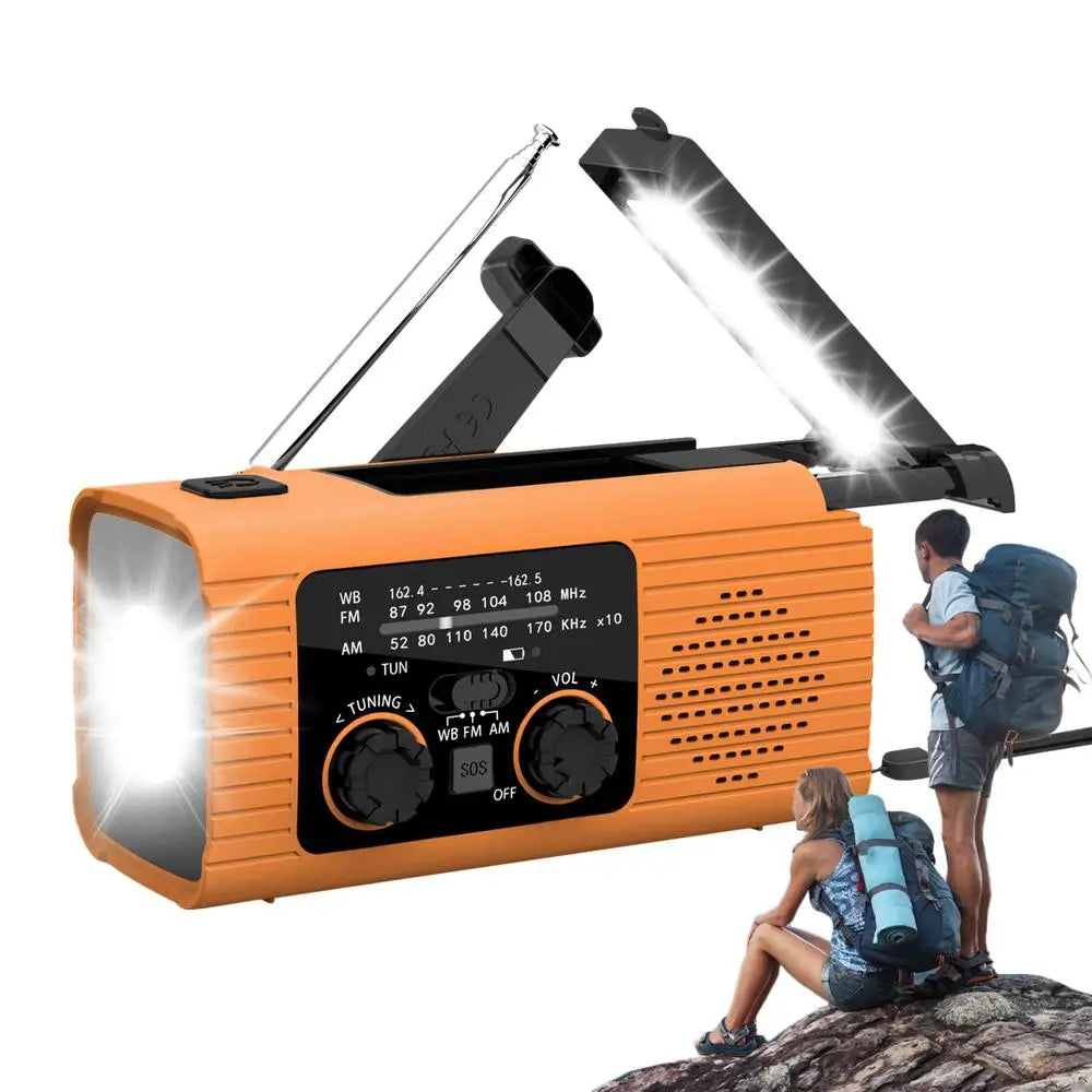 Solar Hand Crank Radio AM/FM/NOAA Hand Crank Radio Battery Powered SOS Alarm Radio 3 Way Charging Survival Radio Power Banks
