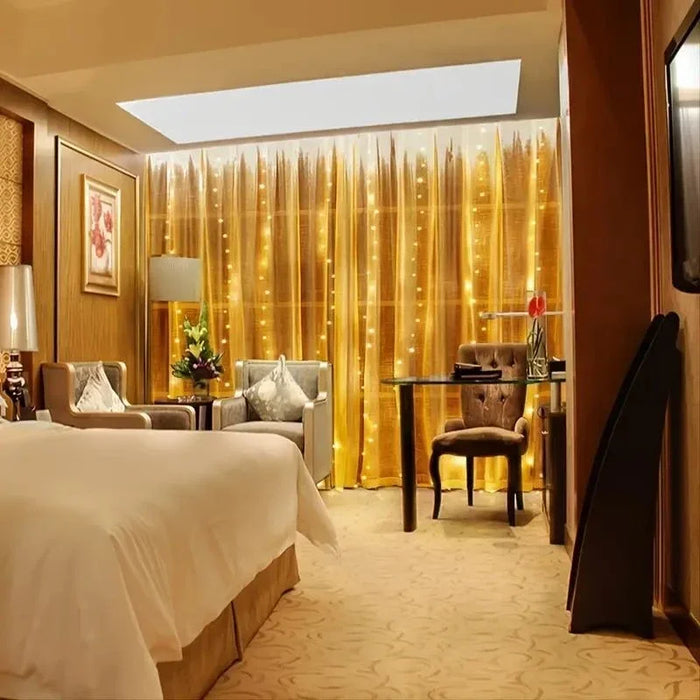 6M/3M LED Curtain Fairy Lights,8 Lighting Modes,Outdoor/Indoor Decoration for Christmas Wedding Party,Garden,Living Room,Bedroom