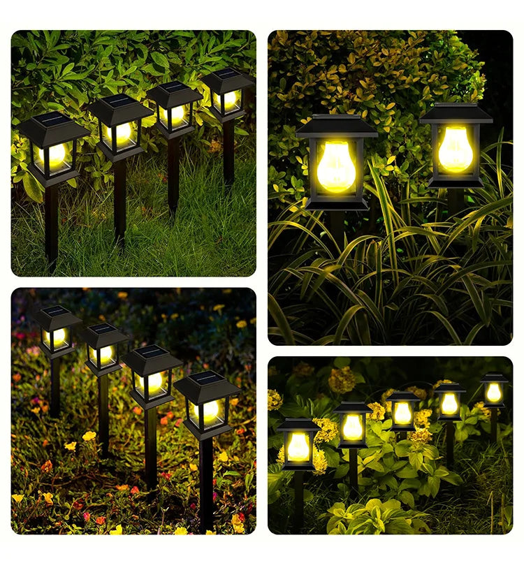 2 Pack Solar Pathway Light Outdoor Garden Lantern Waterproof Lighting Landscape Light Yard Patio Walkway Driveway Camping Decor