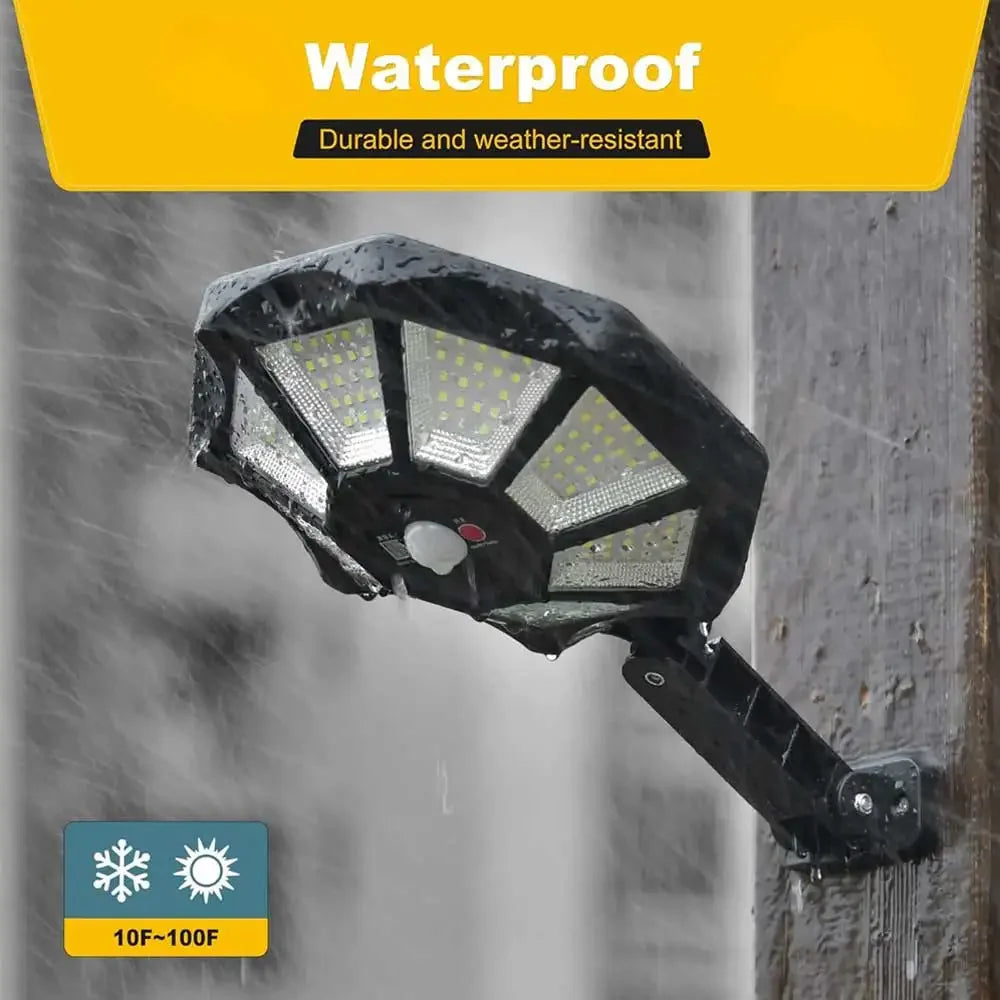 168LED/COB Solar Light with Motion Sensor Outdoor Street Lights 8 Light Powered Outdoor Light Motion Sensor for Yard Street Lamp