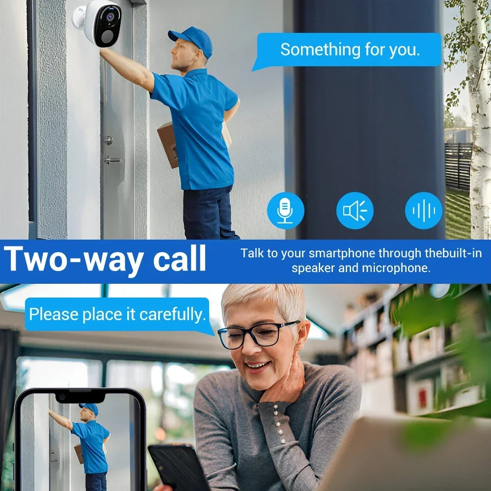 4G Solar Camera 5MP Wireless Outdoor Security Camera with Color Night Vision/Waterproof PIR Motion Alarm Solar/Battery Powered