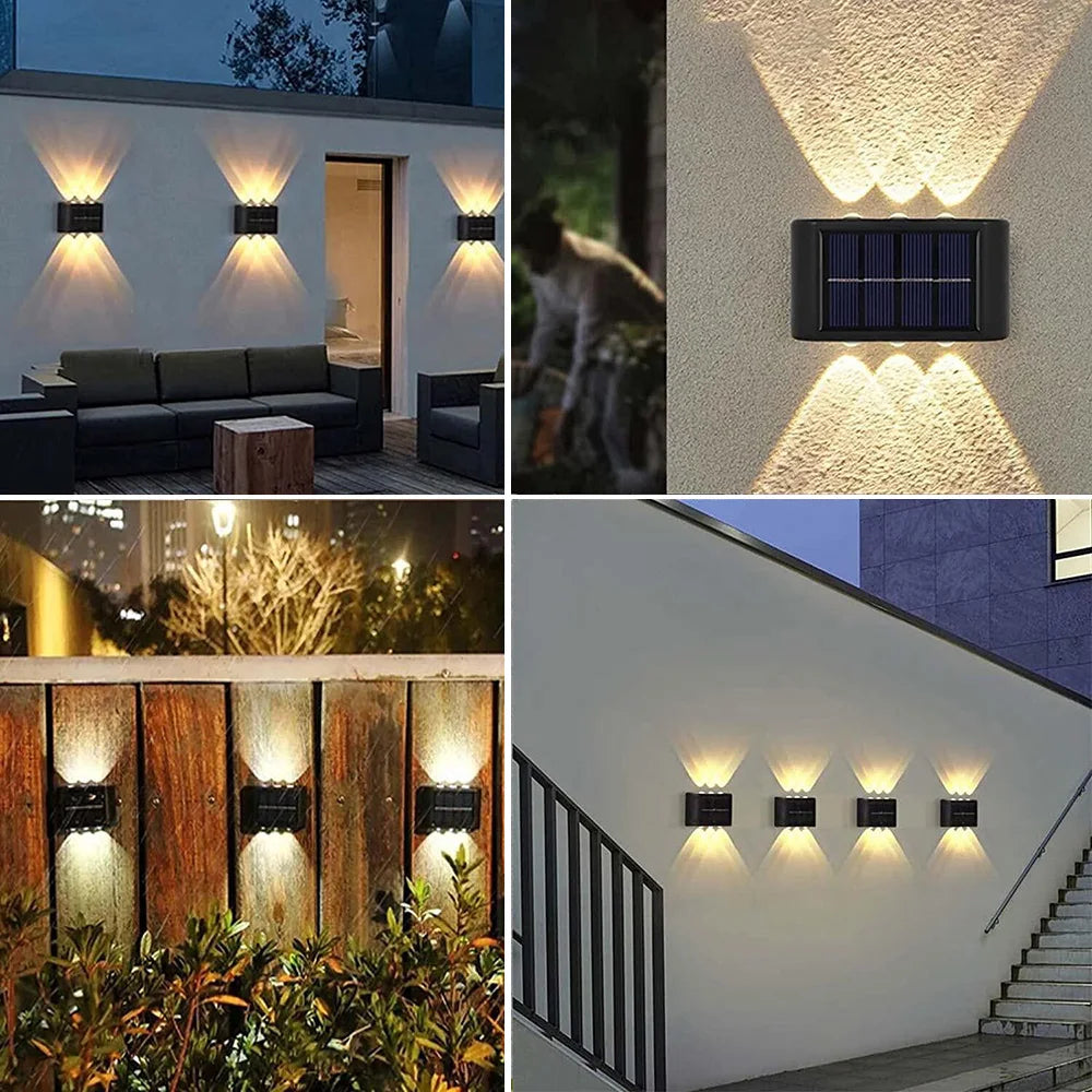 Solar Wall Light Outdoor Waterproof Solar Led Lights Up and Down Luminous Lamp for Garden Yard Street Landscape Balcony Decor