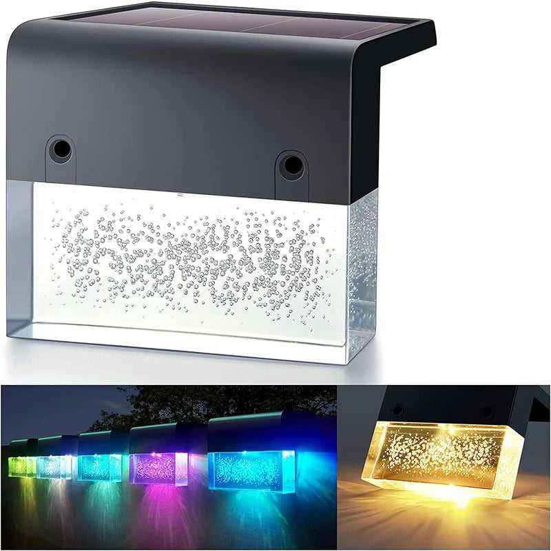 Solar Deck Lights Fence Lights Outdoor Step Lights Waterproof Solar Lights for Railing Stairs Step Fence Yard Patio and Pathway