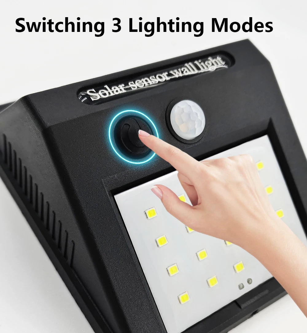2000LM Solar Wall Light Motion Sensor Outdoor Solar Lamp LED Solar Lights IP65 Waterproof Solar Street Light Outdoor Garden Lamp