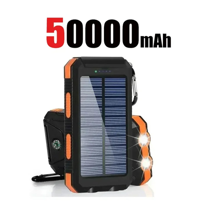 200000mAh Solar Power Bank Fast Charging Outdoor Large Capacity External Battery PowerBank Flashlight For iPhone Huawei Xiaomi