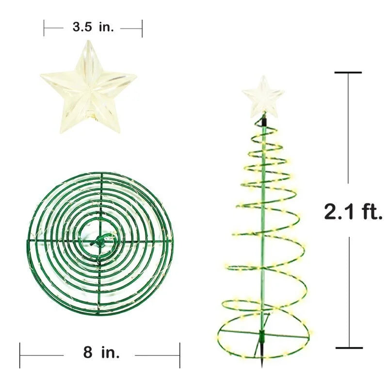 1 Pcs Outdoor Waterproof Solar Led Christmas Tree Decoration Solar Powered String Lights New Year Ornament Garden Decoration