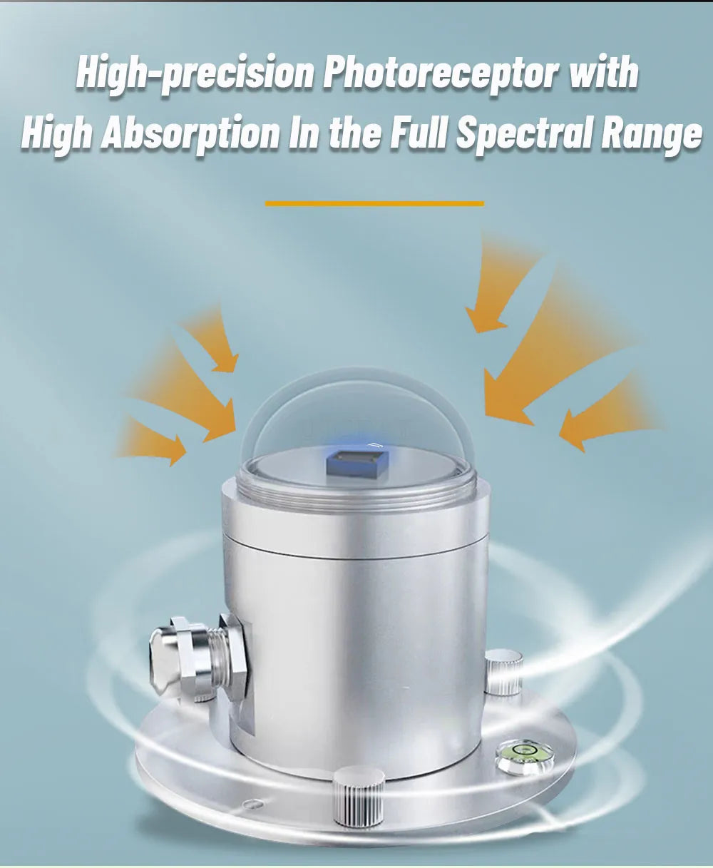 Total Solar Radiation Sensor Transmitter Illuminometer Reflection Radiometer Detector Outdoor RS485 0-5V 0-10V 4-20MA Output