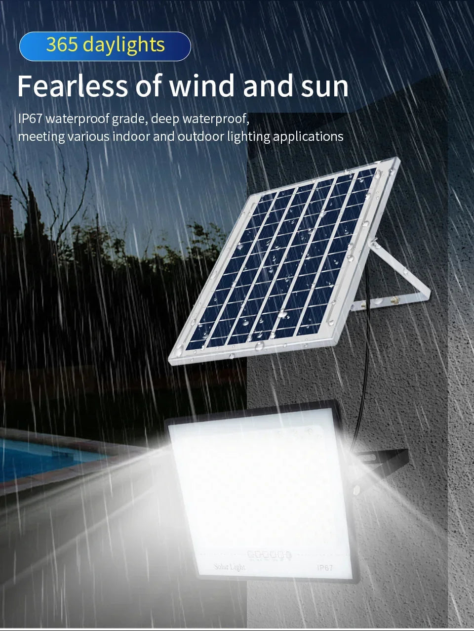 Solar Flood Lights Outdoor Waterproof LED Floodlight Super Bright Solar Lamp Panels LED Reflector Wall Garden Street Flood Light
