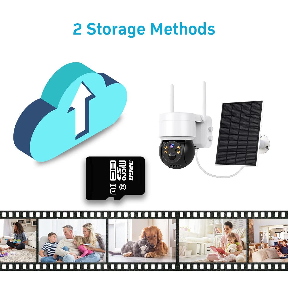 Solar Camera WIFI Outdoor 4MP HD Wireless Security CCTV Waterproof Night Vision PIR Human Detect PTZ Camera with Solar Panel
