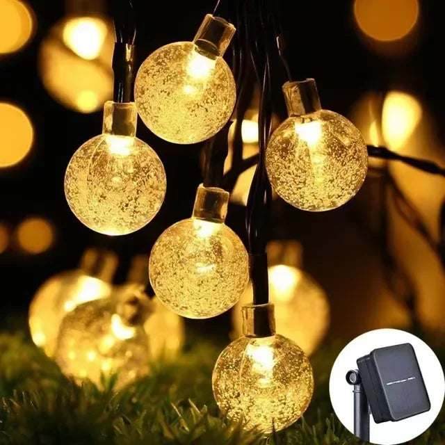 LED Solar Light String Outdoor Waterproof Christmas Decoration 200led Crystal Ball Camping Fairy Garland Garden Party Lamp