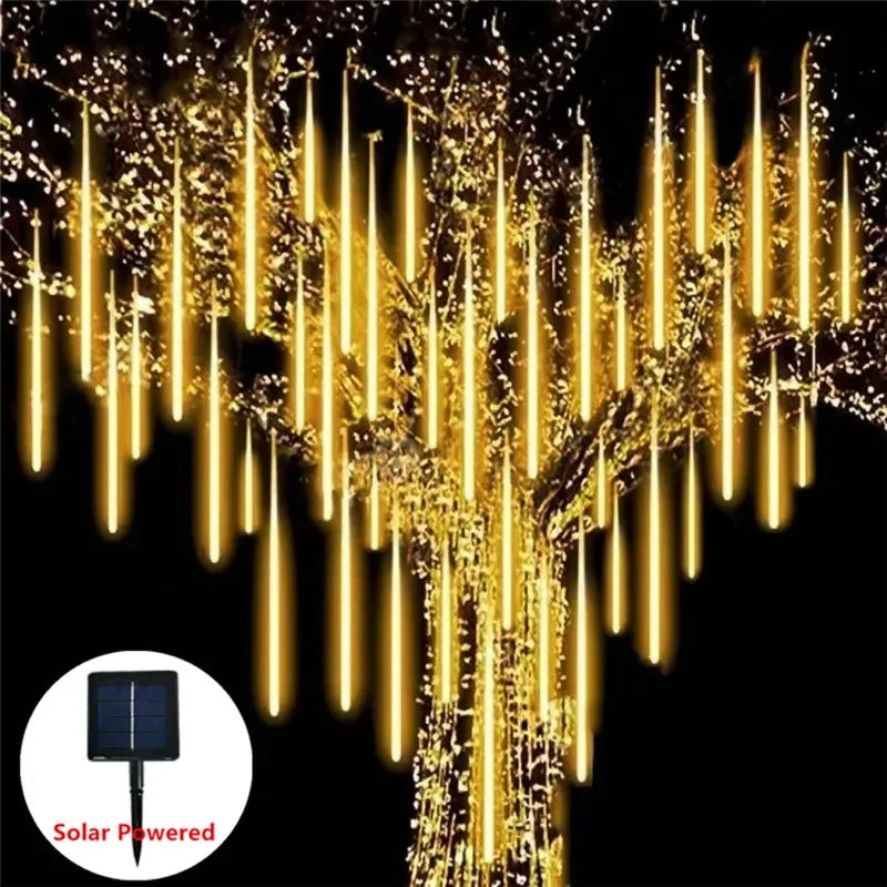 Solar LED String Lights 30CM Meteor Shower Fairy Garland Outdoor Garden Street Lamp Christmas Tree Decorations