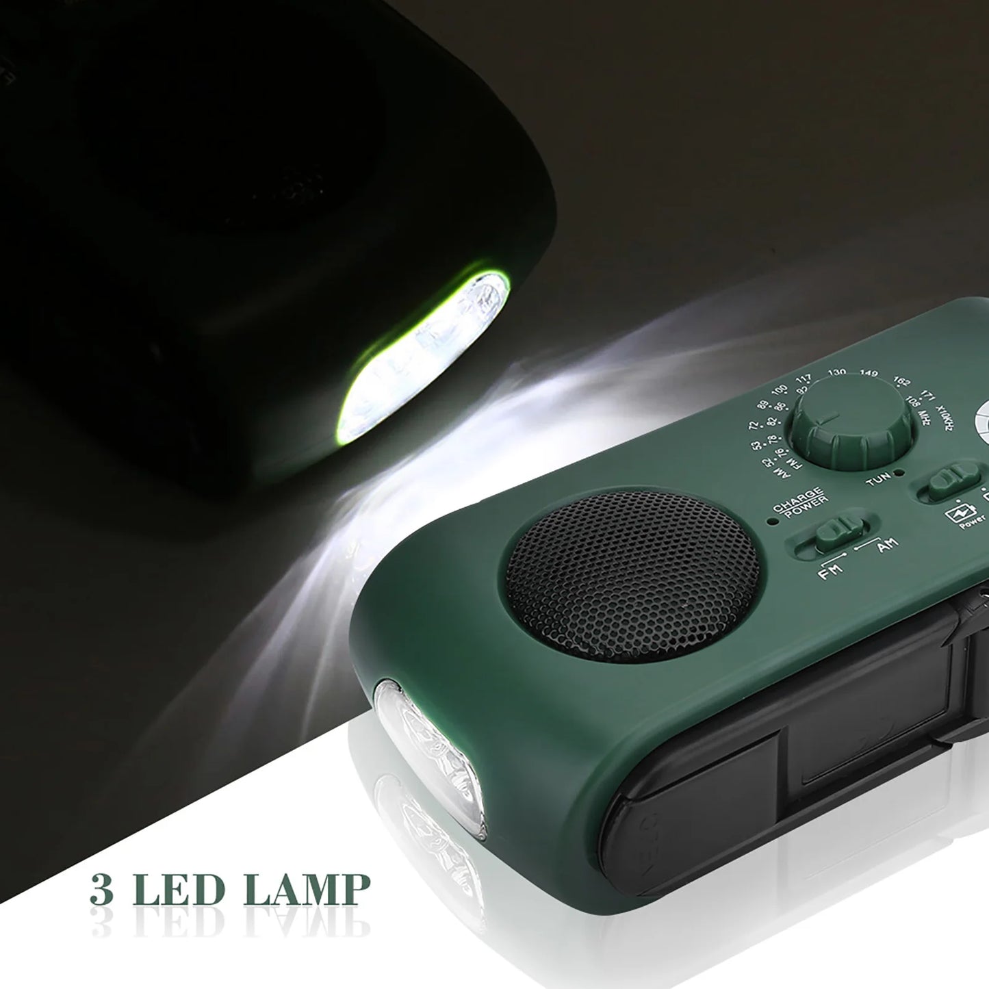 Solar Hand Crank AM/FM Radio with LED Flashlight Emergency Phone Solar Radio with Flashlight Hand Crank Solar Flashlight