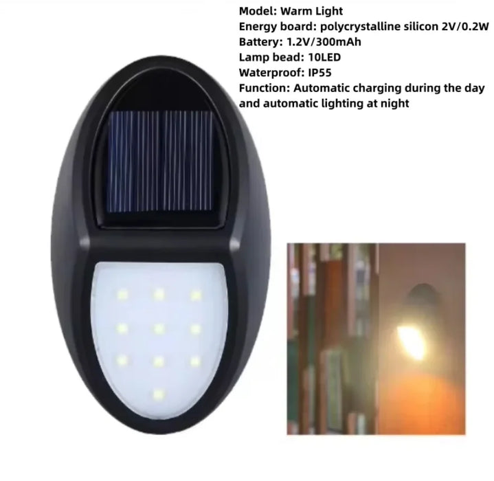 Solar wall lamp for home use no wiring waterproof step lamp villa wall staircase fence decoration courtyard lamp