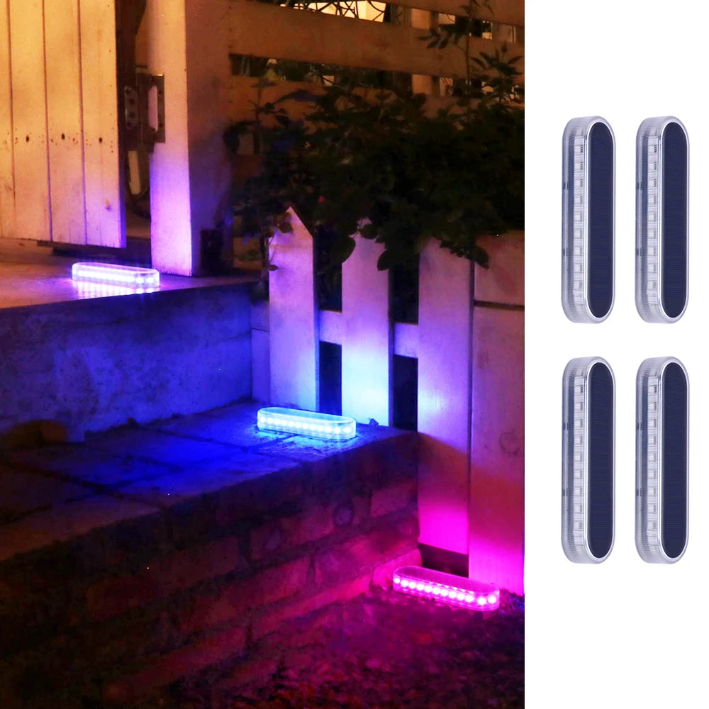Solar Deck Lights Outdoor Waterproof LED Step Sidewalk Stair Garden Light IP68 Auto On/Off Solar Powered Dock Driveway Lighting