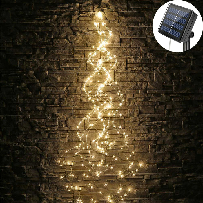 1set Solar String Light, 10 Strands 200 LEDs Hanging Vine Tree Lights Waterfall Vine Branch Lights Twinkle Starry Lights