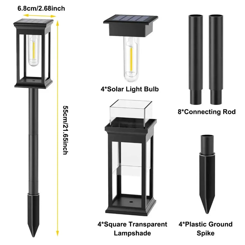 Solar Landscape Pathway Lights Outdoor Waterproof LED Lamps for Yard Garden Driveway Walkway Energy Efficient Night Lighting