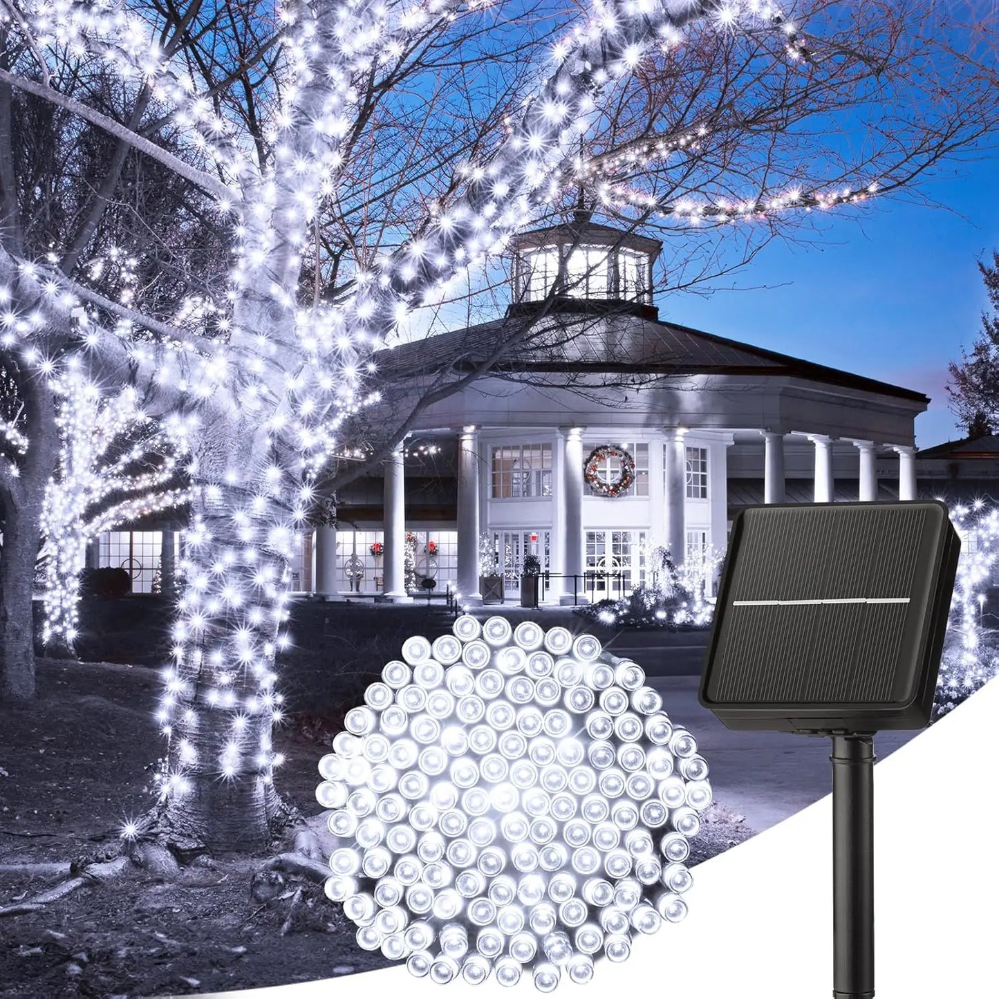100LED Solar String Lights Outdoor Waterproof Fairy Lights String 8 Mode for Home Gardens Wedding Party Xmas Outdoor Tree Decor