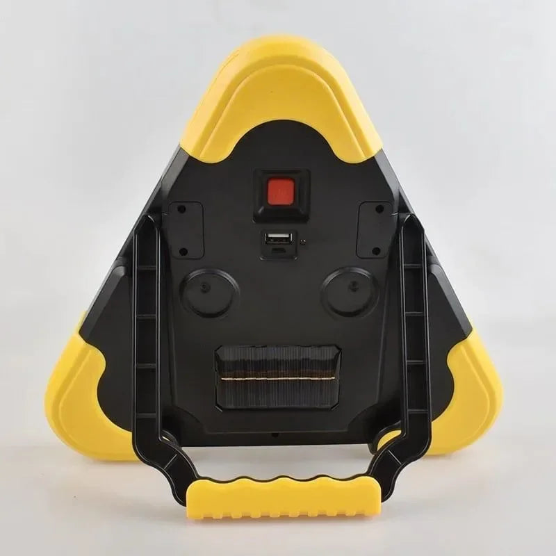 2-IN-1 Solar Emergency Triangular Roadside Warning Light Safety Emergency Breakdown Alarm Lamp Portable Flashing Light on Hand
