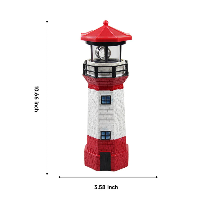 Lighthouse Solar LED Light Beacon Garden Fence Lamp Outdoor Rotating Lamp Solar Courtyard Decoration Patio Walkway Lights
