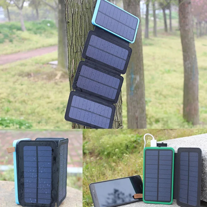 Solar Power Bank 10000/20000 mAh Portable Solar Panel Charger Solar Cell Folding Solar Power Bank 5V Dual USB For Phone Camping
