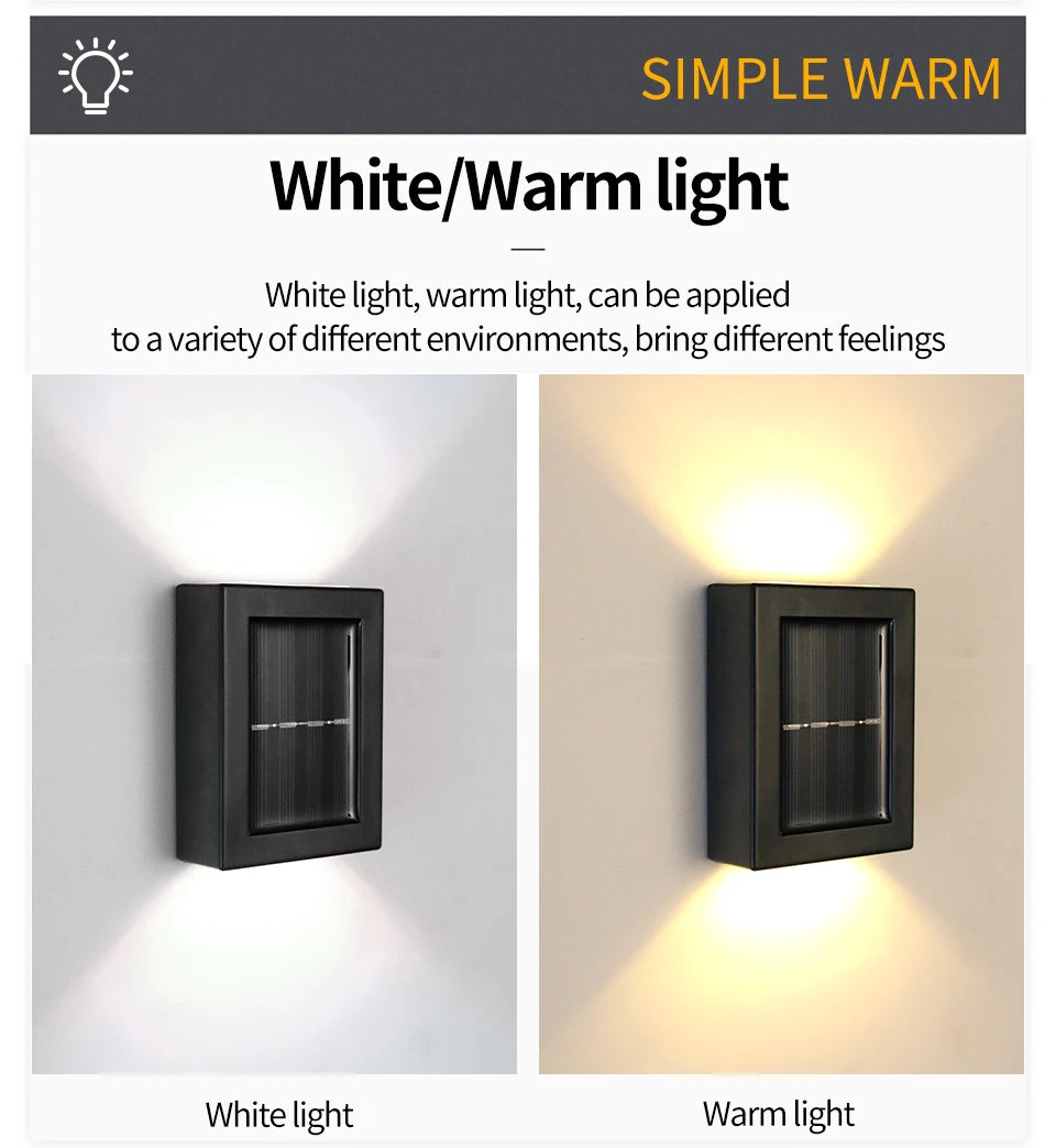 Solar Outdoor Street Light Wall Light Up Down Spotlight Solar Powered Waterproof Solar Light Garden Patio Decoration