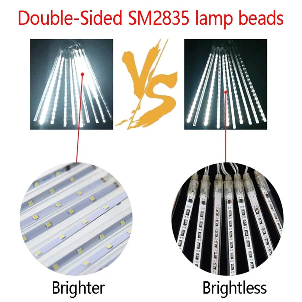 30/50cm Solar LED Meteor Shower Light Holiday String Light Waterproof Fairy Garden Decor Outdoor Led Street Garland Christmas