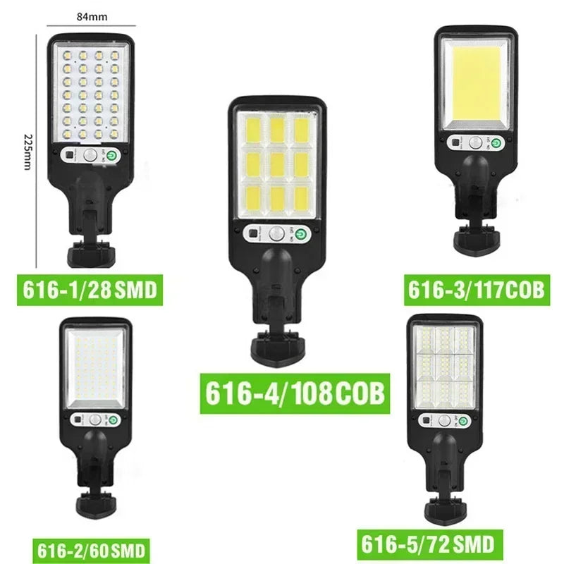 Solar Street Lights Outdoor 108COB LED Solar Wall Lamp With 3 Lighting Mode Motion Sensor Security for Garden Patio Path Yard
