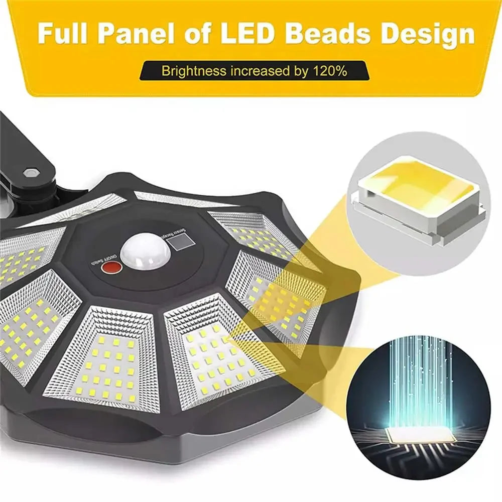 168LED/COB Solar Light with Motion Sensor Outdoor Street Lights 8 Light Powered Outdoor Light Motion Sensor for Yard Street Lamp