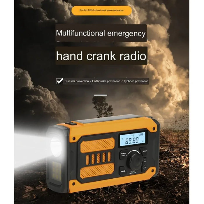 2000mAh Solar Emergency Radio Hand Crank AM FM NOAA Portable Weather Radio Phone Charger Power Bank SOS Outside Radio Universal