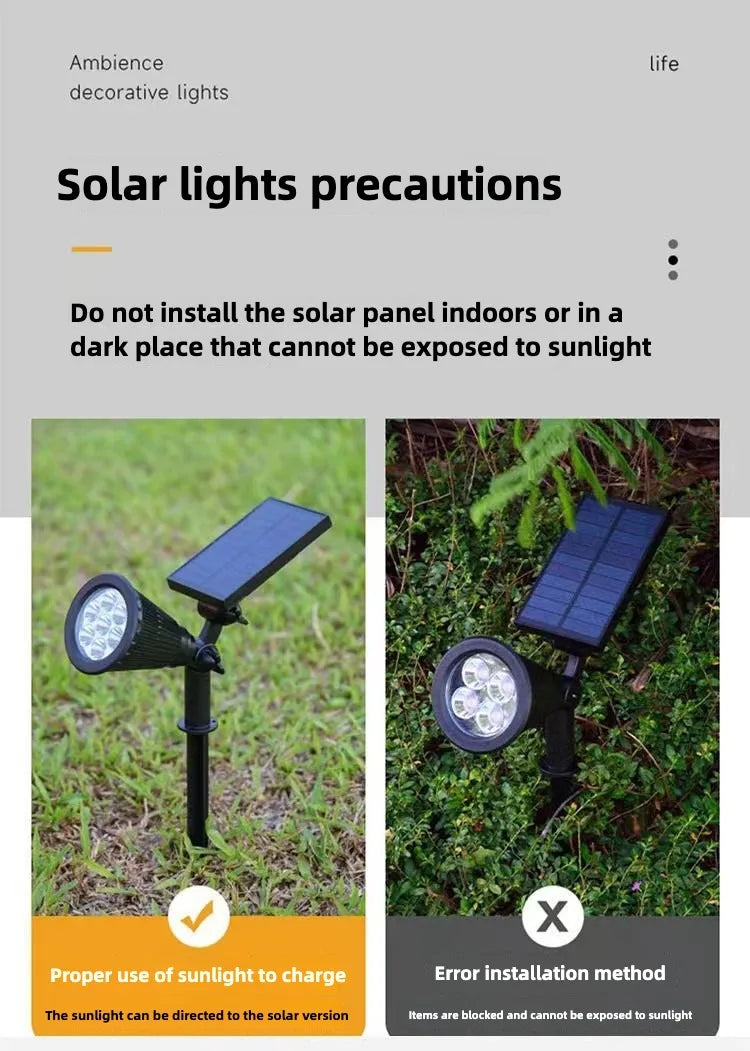 1/2 Packs Solar Lights Solar Spotlight Waterproof Solar Wall Light Solar Garden Light Solar Lamp Outdoor Spotlight
