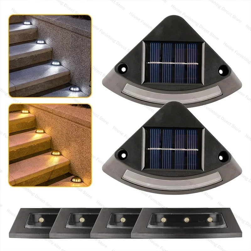 Outdoor Solar Step Lamp LED Decorative Lighting for Home Garden Staircase Patio Walkway Steps - Energy Efficient Garden Lights
