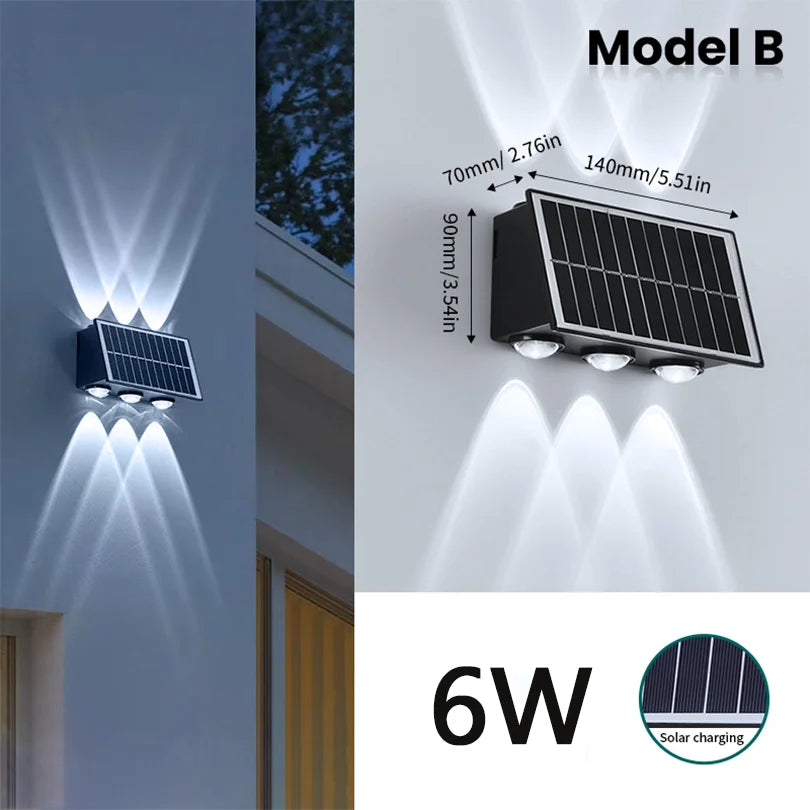 Solar LED Wall Lights Outdoor Solar Lamp Solar Powered Sunlight Street Light Garden Courtyard Waterproof Wall Light