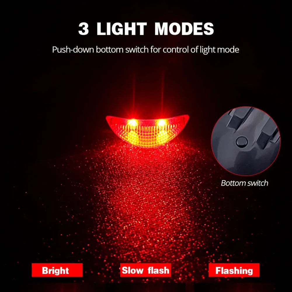 Solar Bicycle Tail Light Cycling Safety Solar Power Energy Bike Rear Lamp Night Riding Safety Warning Taillight MTB Accessories