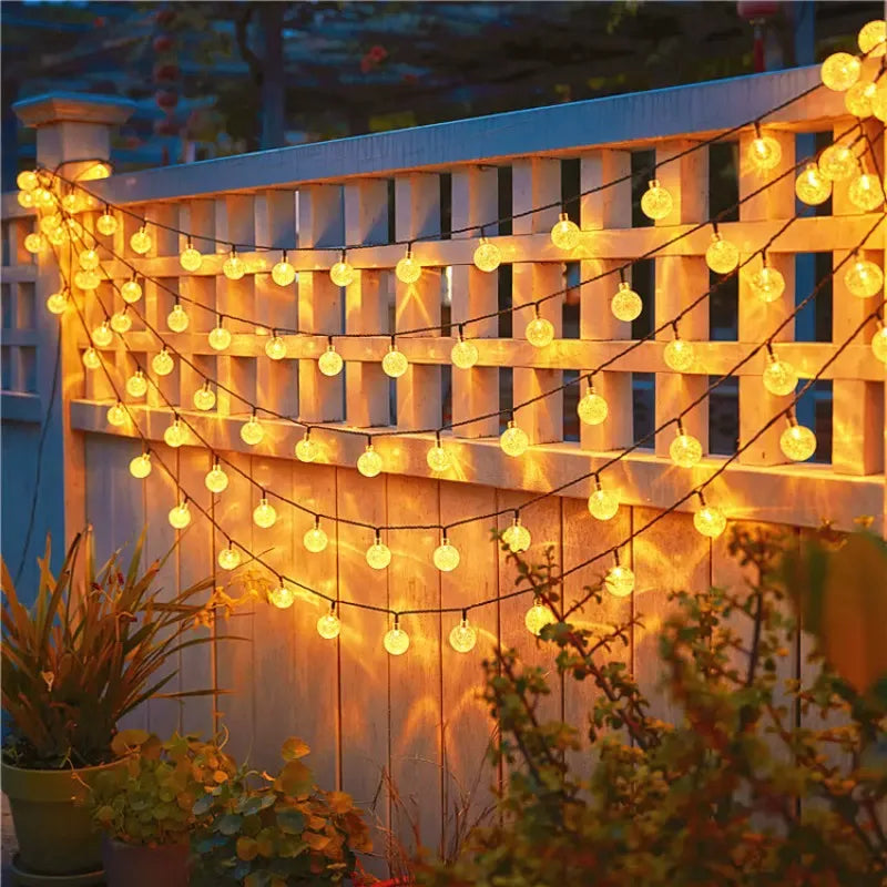 Solar Bubble Ball String Light,with 8 Lighting Modes,suitable for Gardenparty,and Yard Decoration