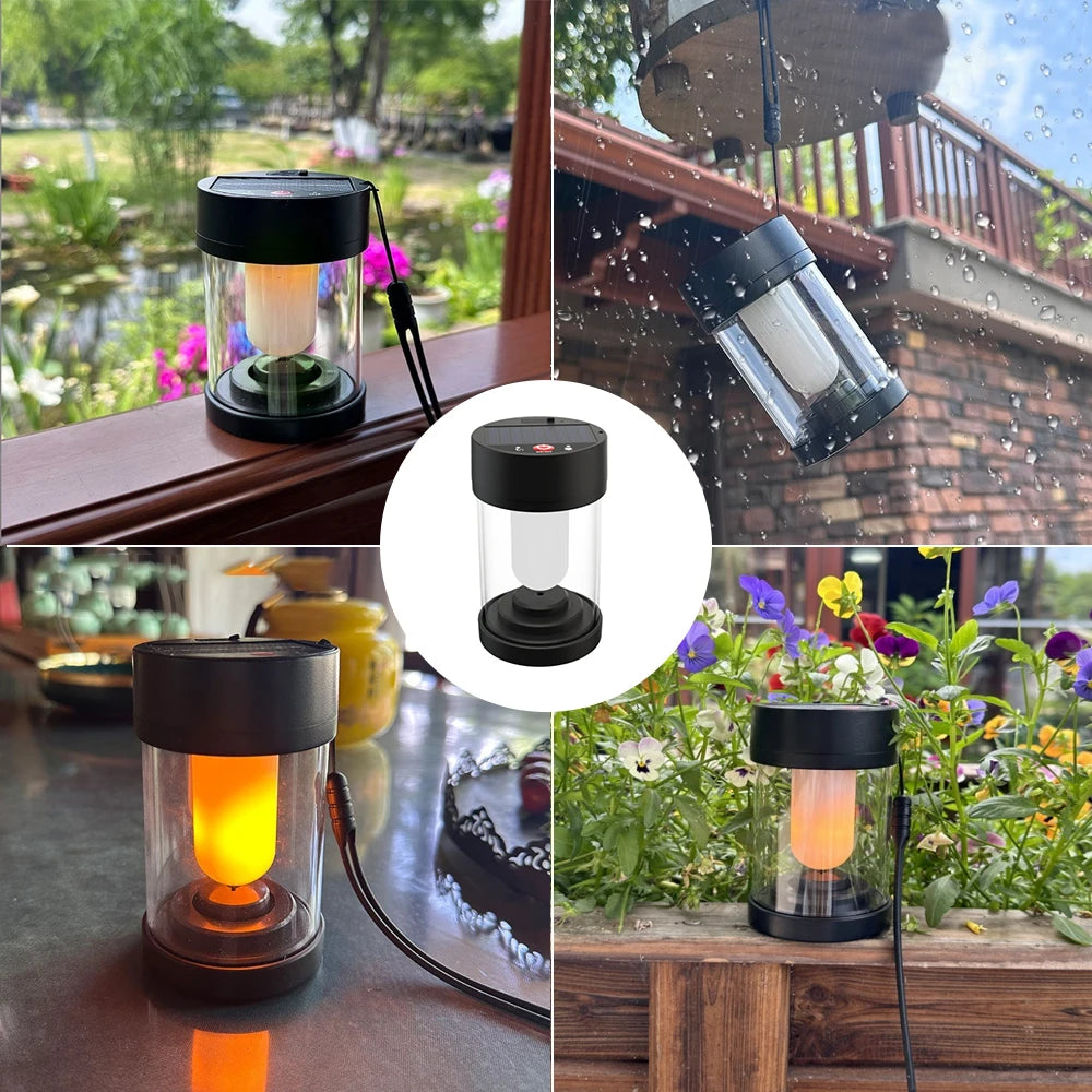 Solar Camping Light Tent Lights Rechargeable LED Solar Night Light 5 Modes Ornament Outdoor Weddings Celebrations Picnics Campin