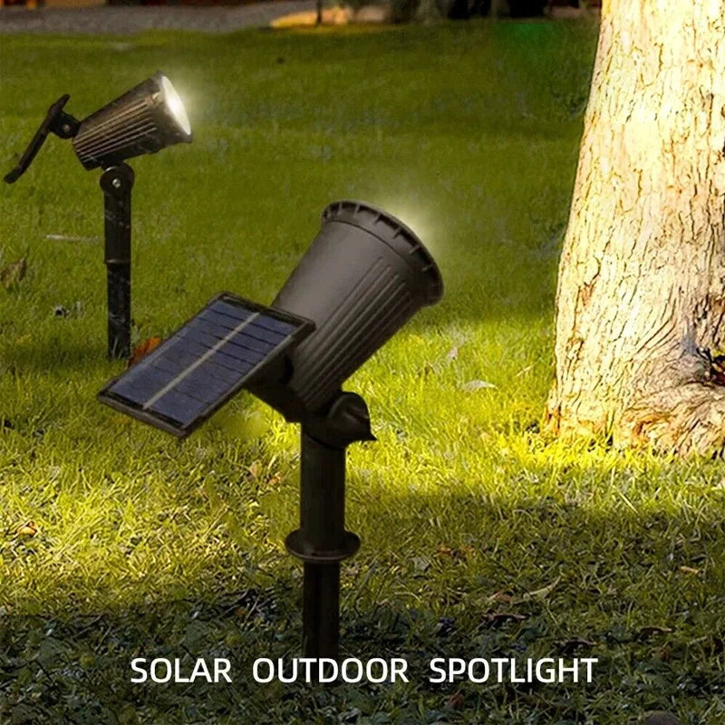 9 LED Solar Spot Lights Outdoor Waterproof Solar Power Garden Stake Lights Brightness Adjustable for Walkway,Lawn,Driveway Backy