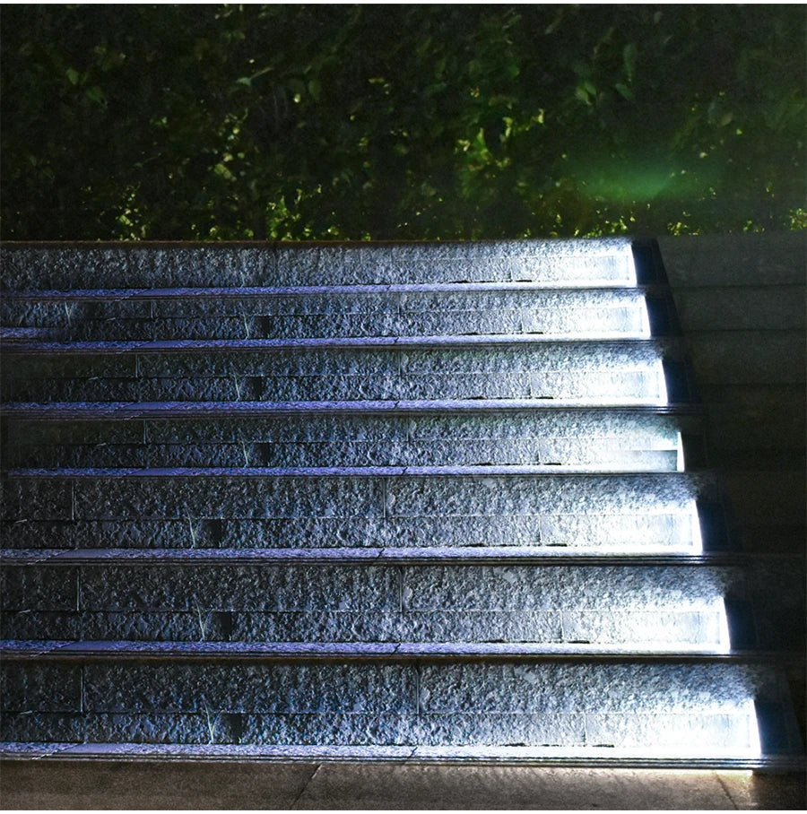 Solar Stair Lights with Motion Sensor Waterproof IP67 3 Mode RGB Color Changing Step Light LED Lights for Steps Patio Garden