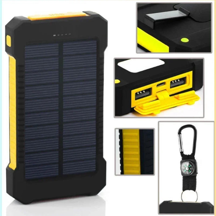 Fast Charging 20000mAh Portable Solar Power Bank External BatteryWaterproof Powerbank with SOS Flashlight Poverbank for Xiaomi