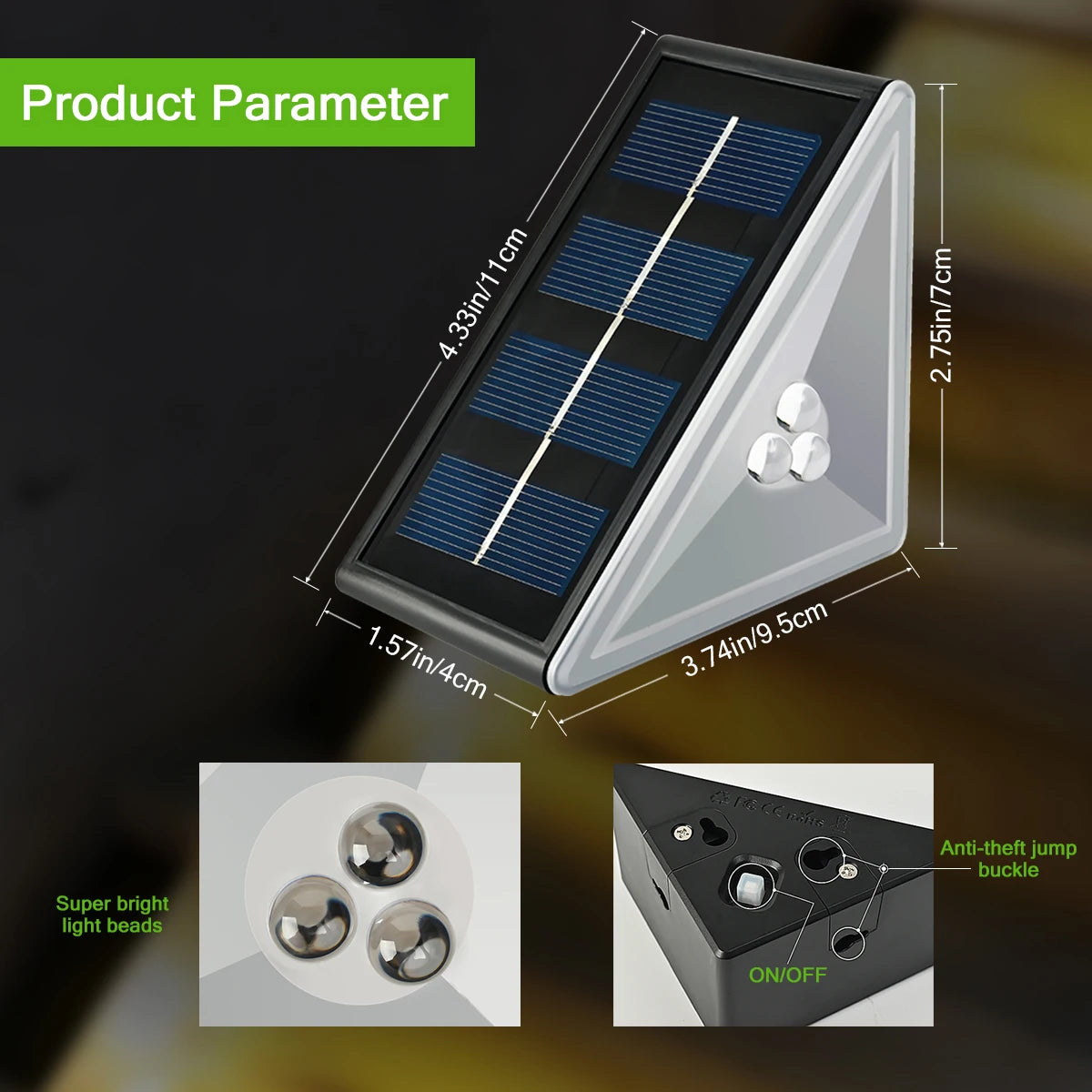 Solar Stair Lights Solar Step Light Outdoor Anti-theft Waterproof IP67 Decor for Garden Stair Deck Front Porch and Patio