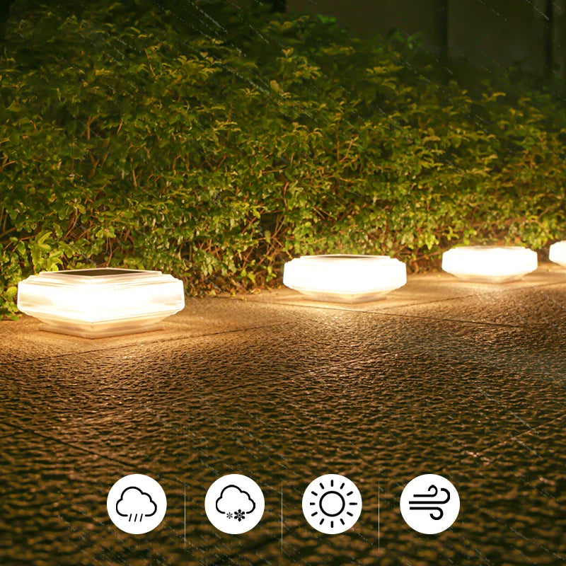 Solar Fence Post Lamp IP65 Waterproof Automatic Day Night Light Landscape Lighting for Outdoor Pathway Garden Camping Home Decor