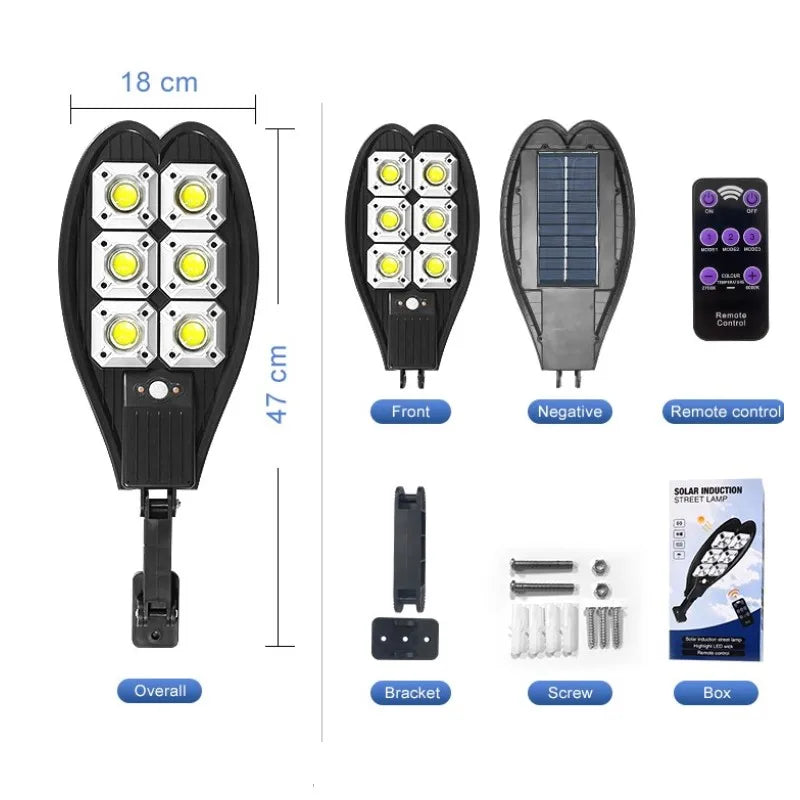 Powerful Solar Lights Outdoor 12000LM 598LED Motion Sensor Street Light 3Modes Waterproof IPX65 Garden Lamp With Remote Control