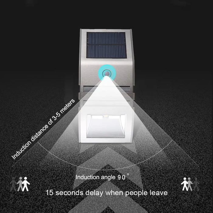 Solar Wall Lights Waterproof Motion Sensor Auto On/Off LED Wireless Outdoor Security Light Wall Lamp for Garden Garage Walkway