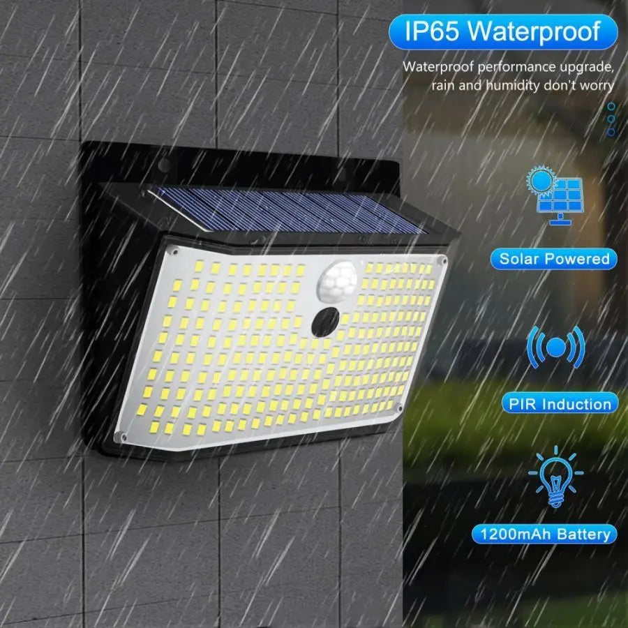 138 LED Solar Light Outdoor 4PCS Solar Wall Lamp Human Body Sensor 3 Mode Waterproof Garden Decor Street Lights Sunlight Powered