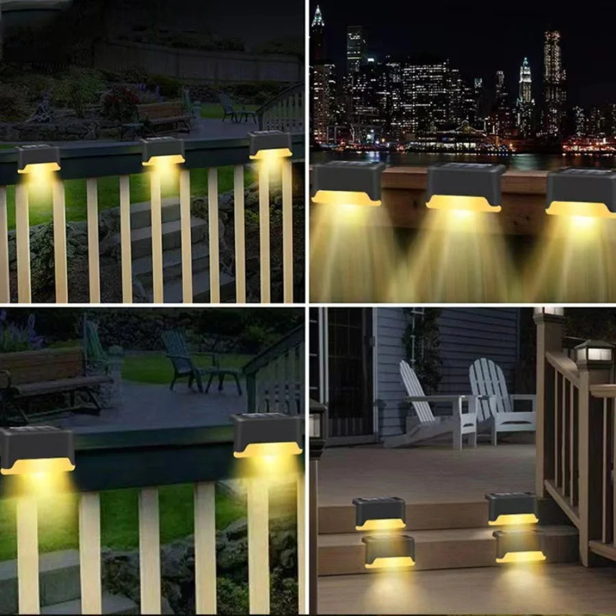 1-10PCS Solar Deck Lights Outdoor Step Lights Waterproof Led Solar Lights for Railing Stairs Step Fence Yard Patio and Pathway
