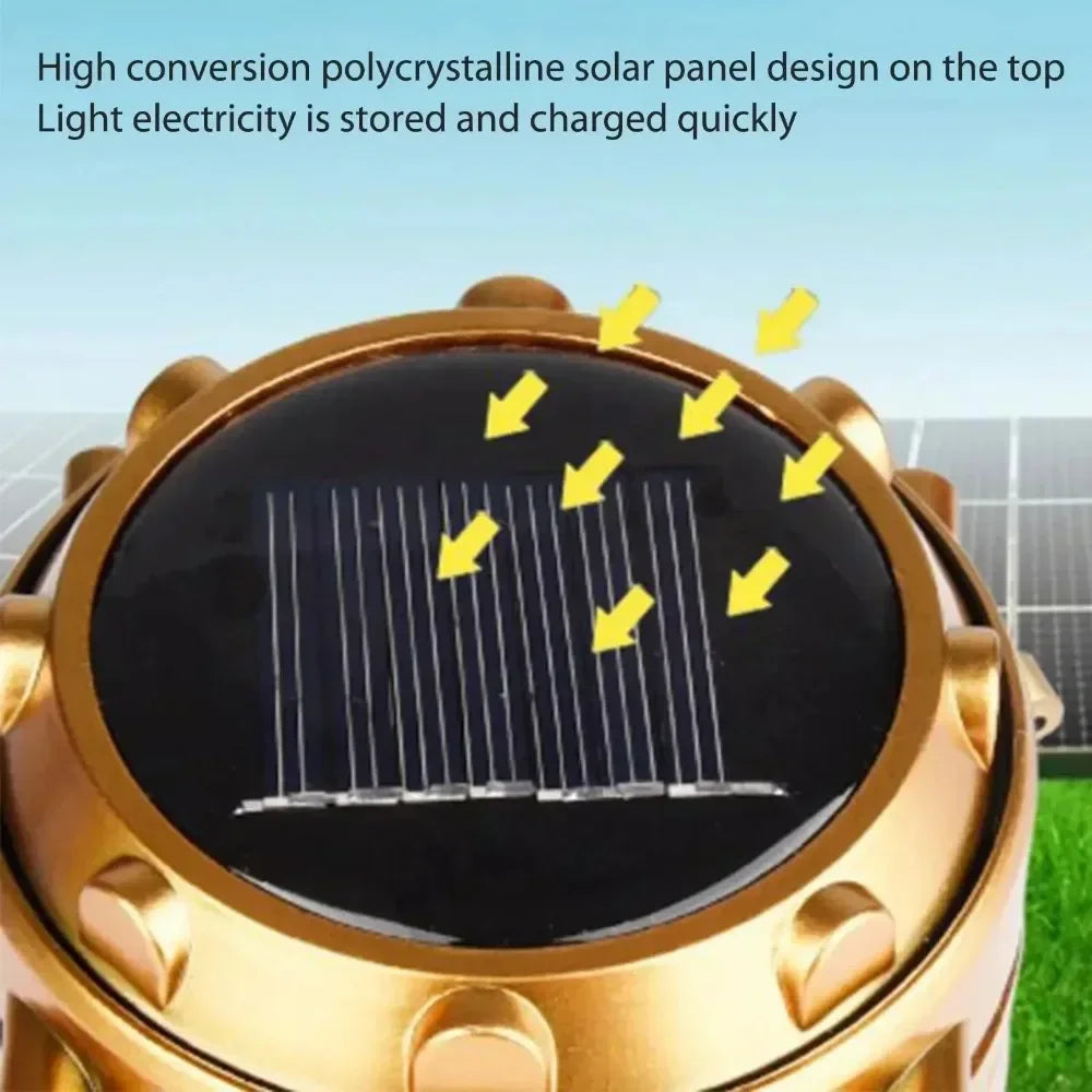 Powerful Solar LED Camping Lantern Outdoor Camp Tent Lamp USB Rechargeable Portable Emergency Lights Stretch Hang Lantern