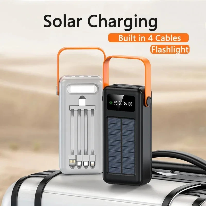 200000mAh Portátil Banco De Energia Solar Bateria Externa Carregamento Rápido à Prova Dwaterproof água Powerbank Com Lanterna