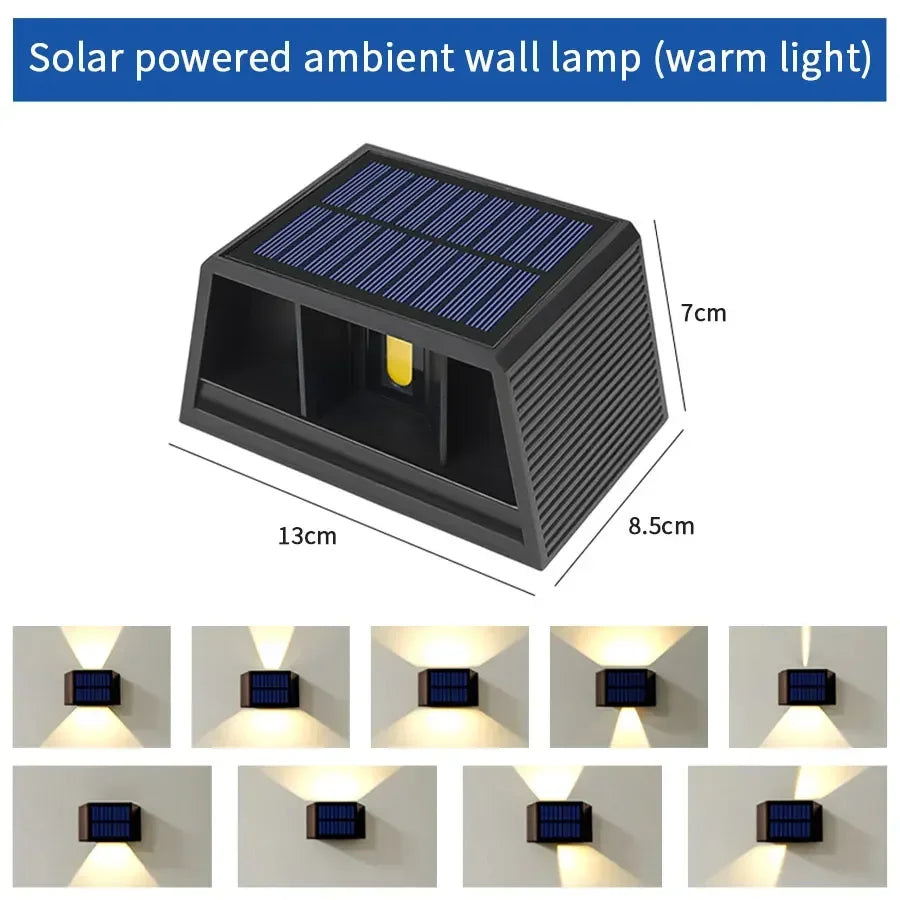Outdoor Solar Fence Light LED Wall Lamp Waterproof Dusk to Dawn Deck Lights Outdoor Lighting For Garden Balcony Staircase Patio